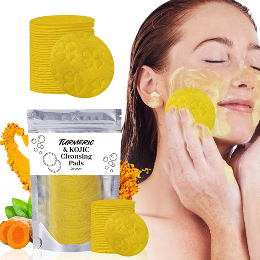 Turmeric Exfoliating Facial Pads – Compressed Cleansing Sponges for Pore Detox & Oil Control