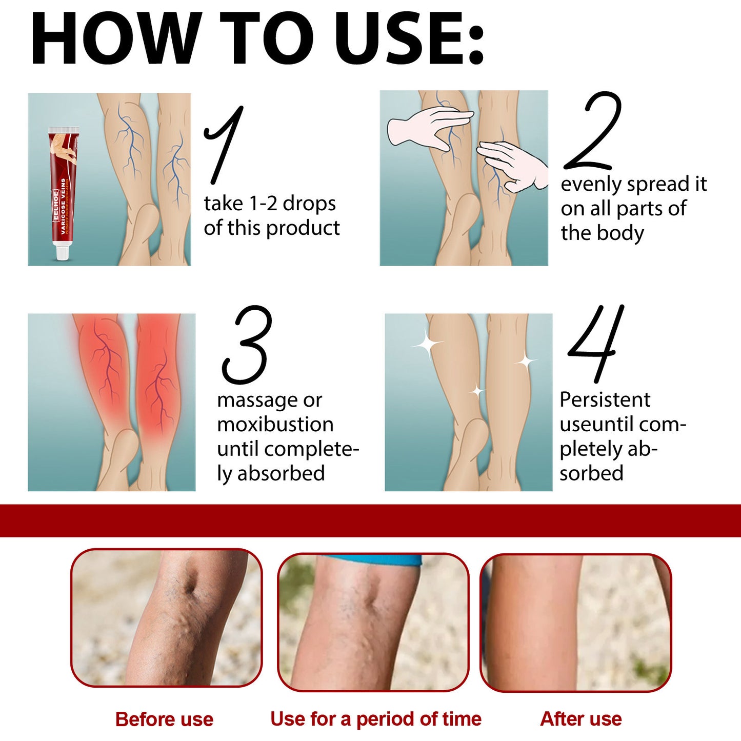 Earthworm Leg Vein Massage Cream For Relieving Leg Vascular Protrusion And Leg Swelling