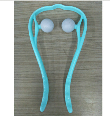 Manual 6-Roller Neck Massager – Deep Tissue Pain Relief Tool for Neck, Back, Shoulders & Legs – Ergonomic Design with Natural Jade Scraping Board