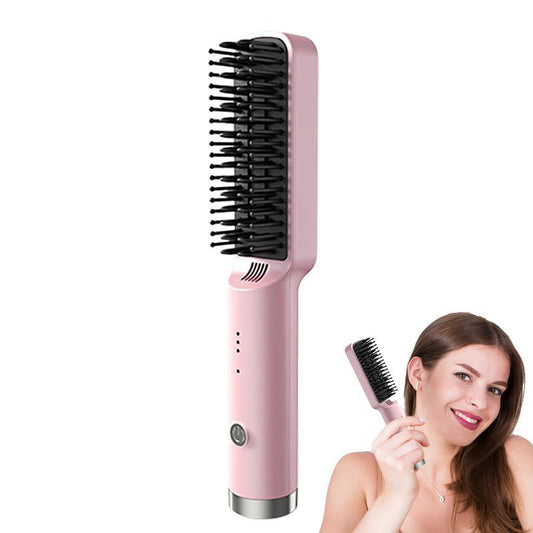 Fast Heated Hair Straightener Brush – Electric Hot Air Comb & Styling Tool with EU Plug