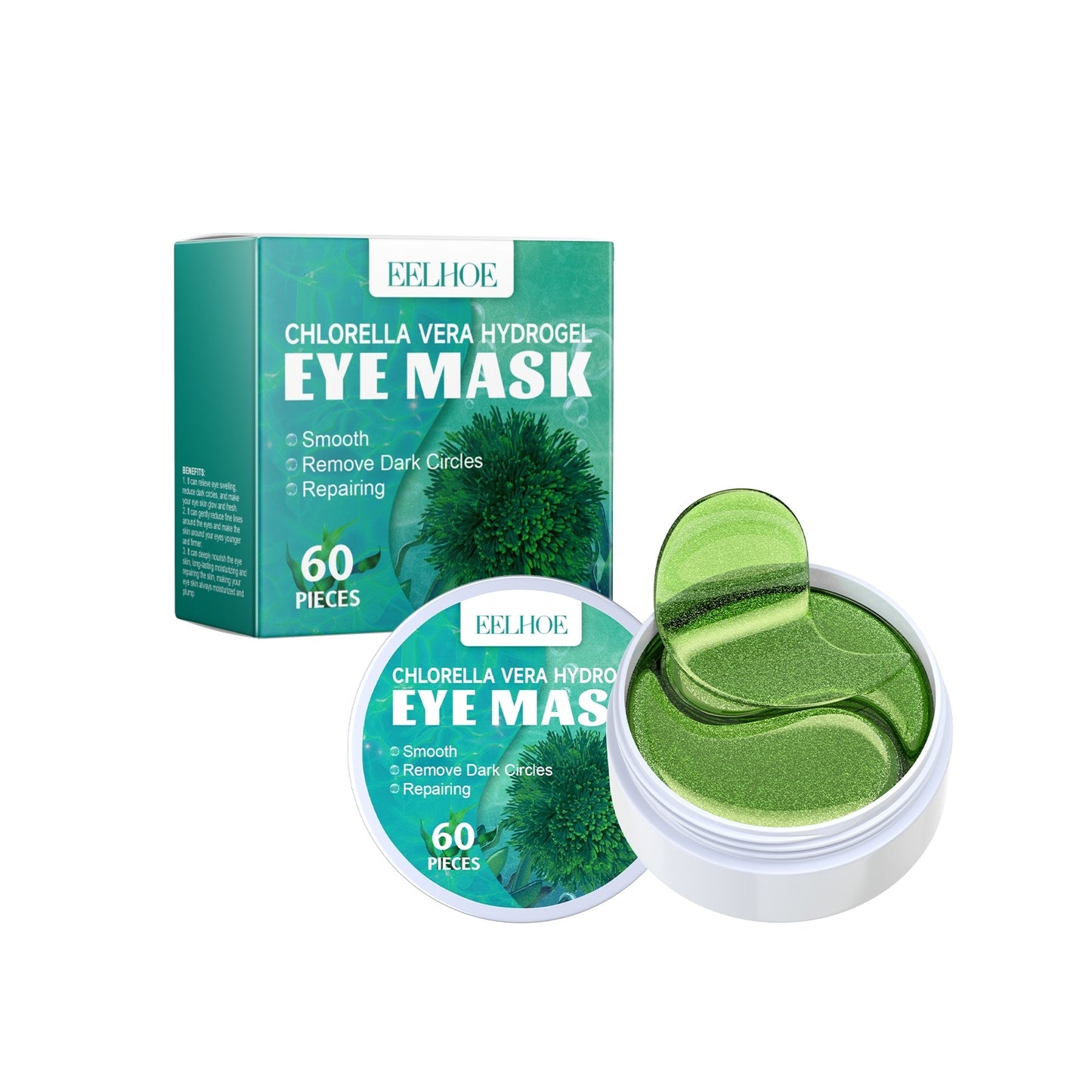 Chlorella Vera Hydrogel Eye Mask – Hydrating Under-Eye Patches for Puffiness, Dark Circles & Fine Lines