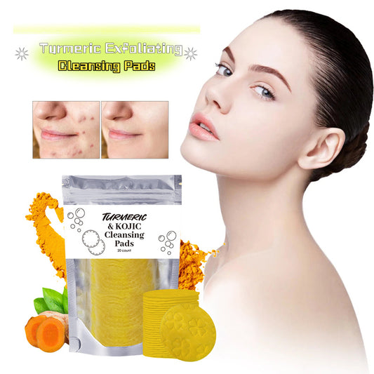 Turmeric Exfoliating Facial Pads – Compressed Cleansing Sponges for Pore Detox & Oil Control