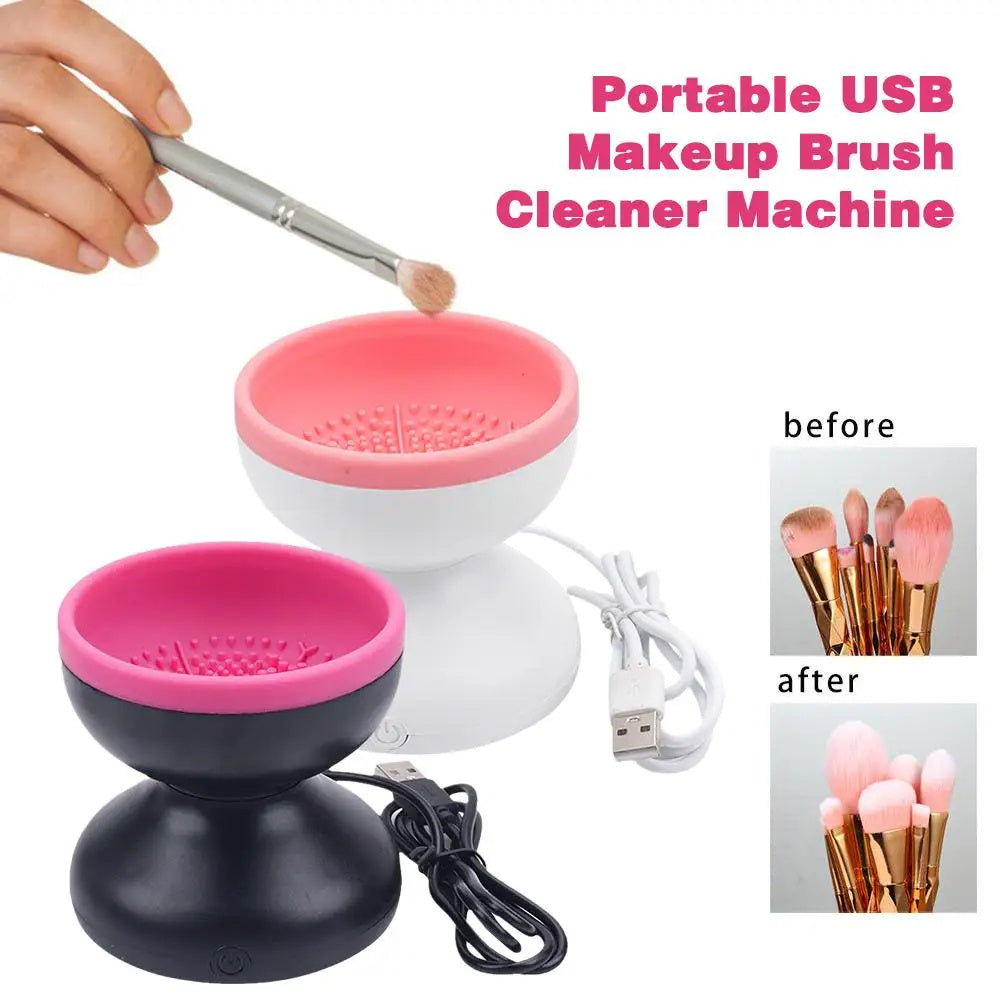 Electric Makeup Brush Cleaner – Portable USB-Powered Automatic Cleaning Machine for All Brush Sizes