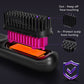 2-in-1 Wireless Hair Straightener Comb – USB Charging Hot Brush & Portable Curler for Fast Styling