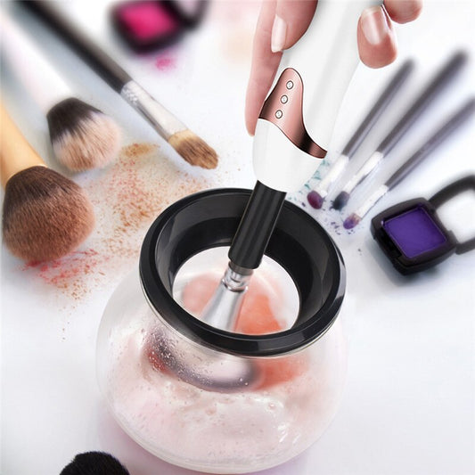 Electric Makeup Brush Cleaner – Quick-Dry Spinner with Brush Holder for Deep Cleaning & Hygiene