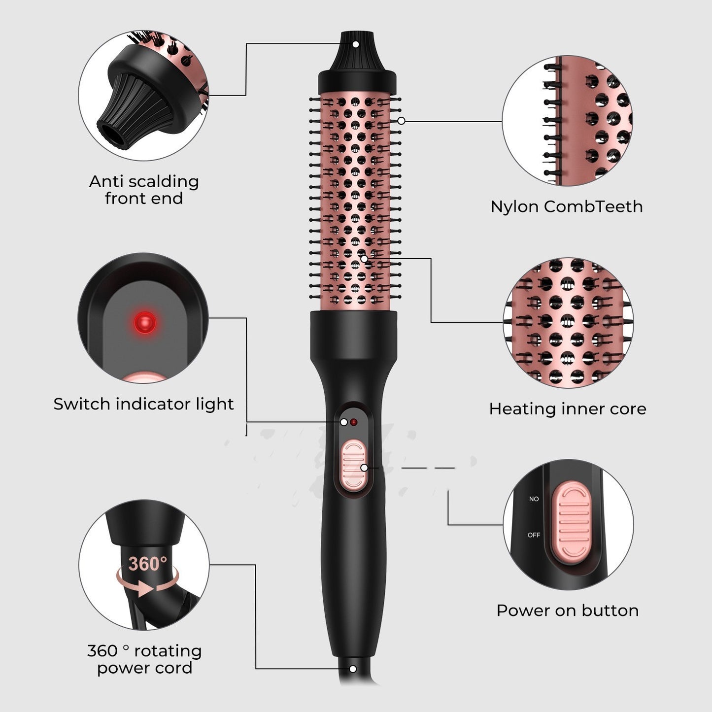 Hair Dryer Brush – High-Power Hot Air Styler, Straightener & Curler for Smooth, Voluminous Hair