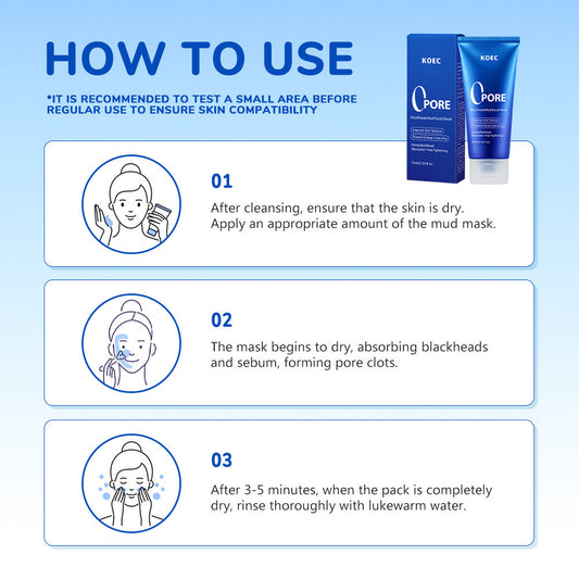 Blackhead Removal Facial Mask with Brush – Deep Pore Cleansing & Detoxifying Clay Mask for Clear Skin