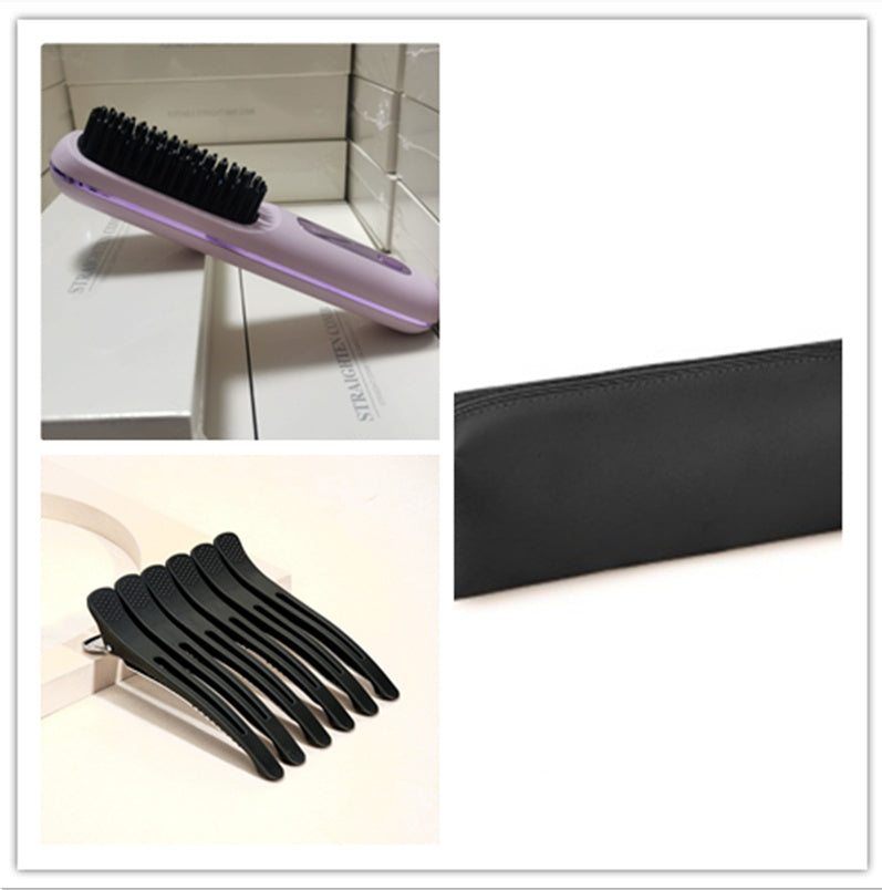 2-in-1 Wireless Hair Straightener Comb – USB Charging Hot Brush & Portable Curler for Fast Styling