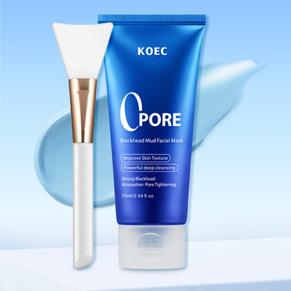 Blackhead Removal Facial Mask with Brush – Deep Pore Cleansing & Detoxifying Clay Mask for Clear Skin